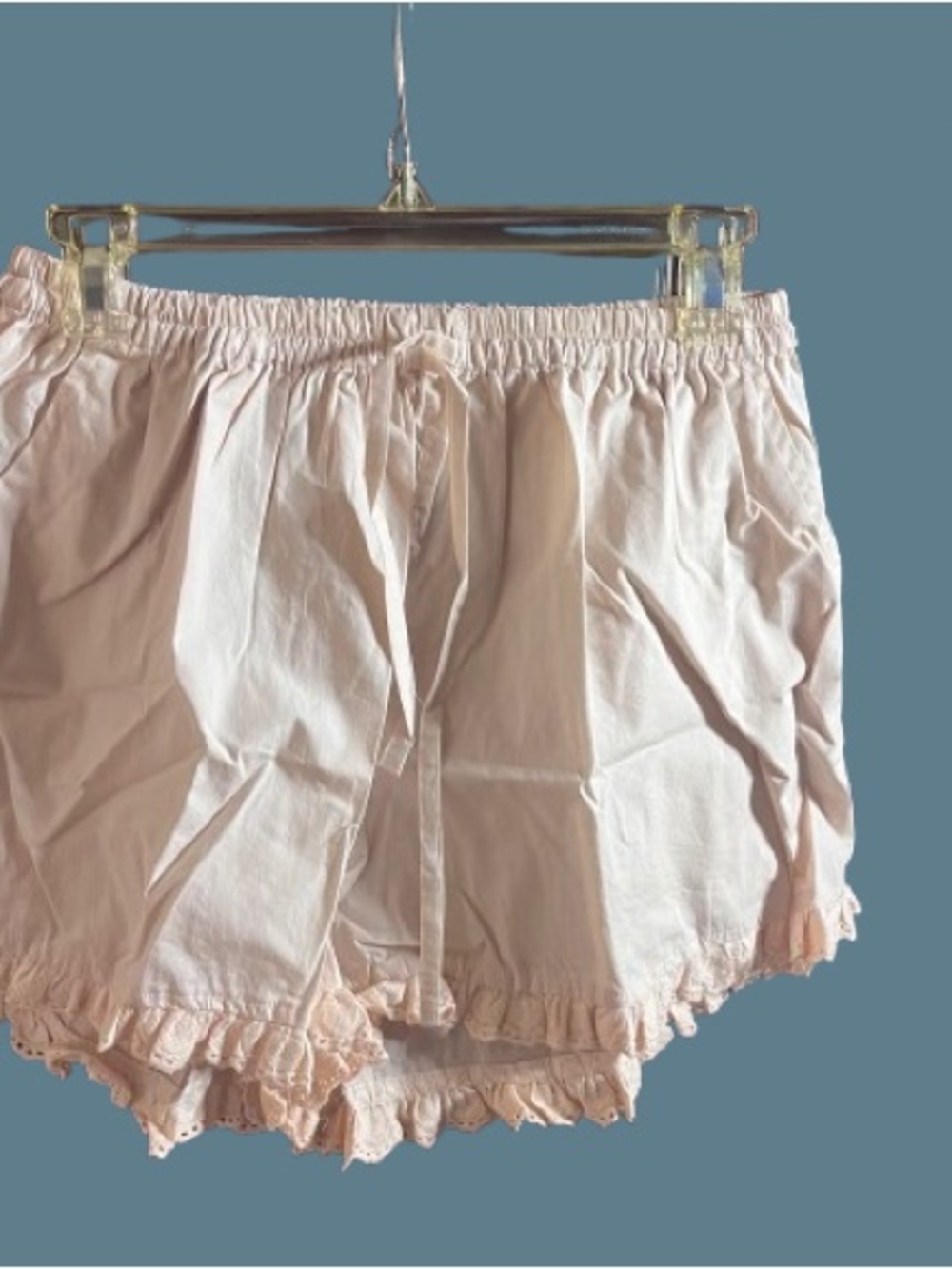 Ruffle-Trim Two-Piece Pajama Set in Pale Peach NWT - Picture 13 of 13